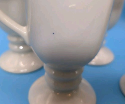 4 Sterling Vitrified China Coffee Pedestal Mugs - Restaurant Ware "The Optimist" - Picture 3 of 13