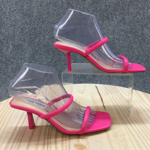 Steve Madden Heels Womens 7.5M Pink Tarah Double Strap Slide Open Toe Casual - Picture 1 of 15