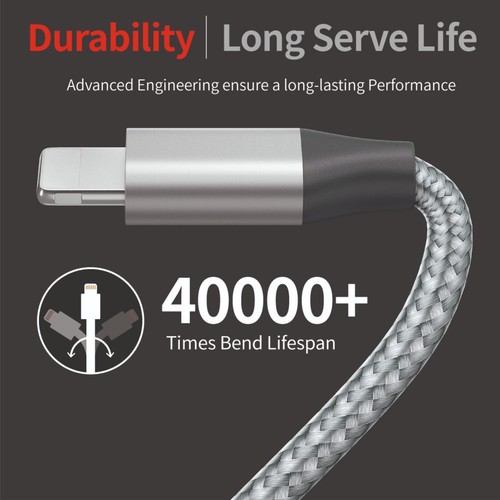 Long Chargeur Pour Apple IPHONE 12 11 X 8 13 14 Max Pro Câble USB Tressé Newp - Imagen 4 de 22