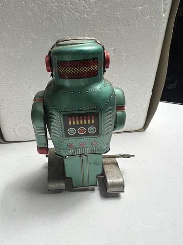 Mighty Robot Tin Litho Wind Up Toy. Green. Japan. 50’s Classic - Picture 5 of 8