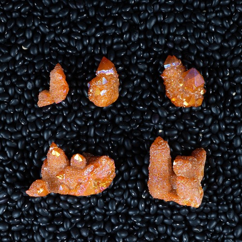 Racimo de Cristal Naranja TANDARINA AURA CUARZO - Decoración de Cuarzo Espíritu Arco Iris E2136 - Imagen 1 de 10