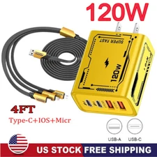 120W Super Fast Charging Type C Wall Charger For Samsung iPhone All Cell Phone