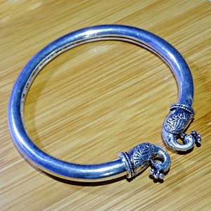 925-Sterling-Silver-Plated-Oxidized-Bangle-Cuff-Bracelet-Jewelry-2-75-034-Inch-OB3