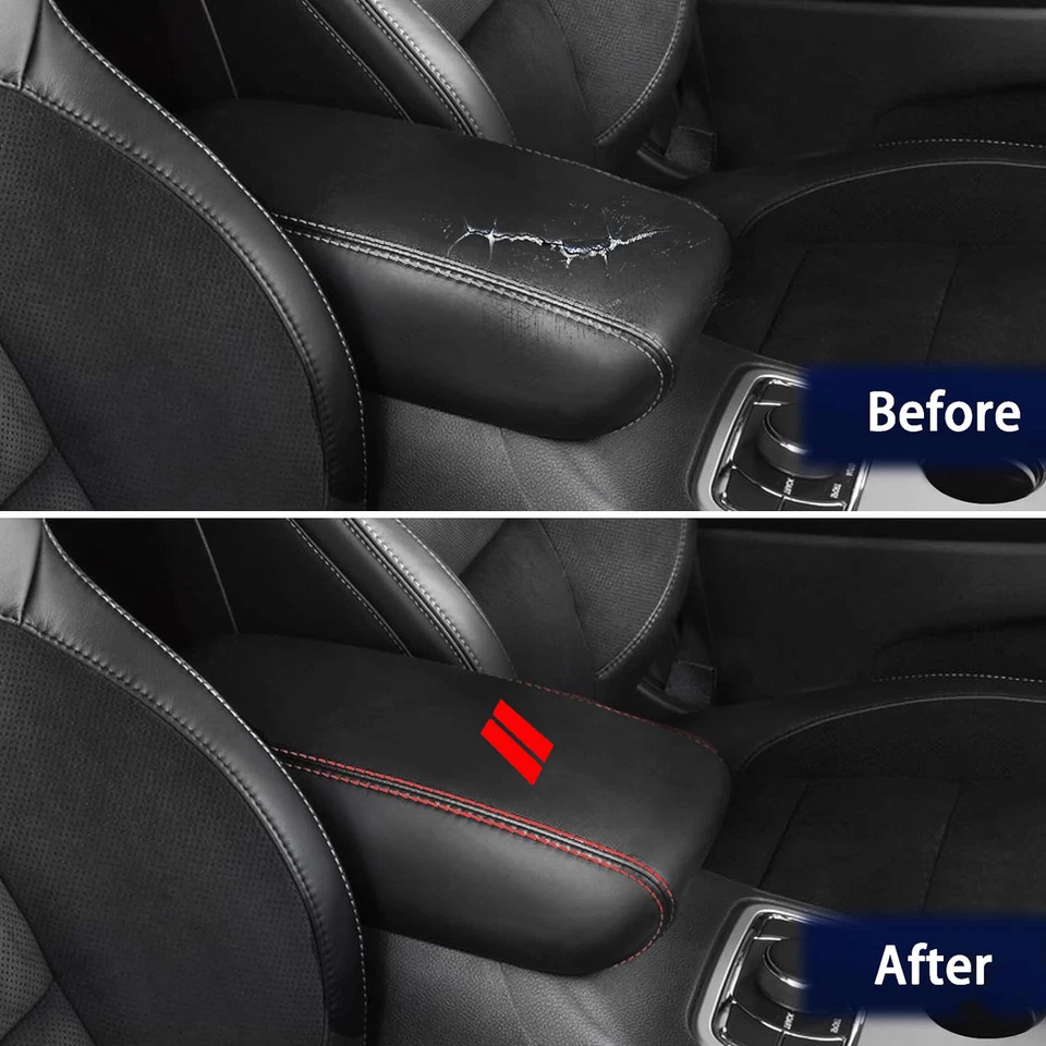 Para Dodge Durango 2011-2020 Accesorios Cuero Coche Consola Central Apoyabrazos Cubierta Foto 2 de 4