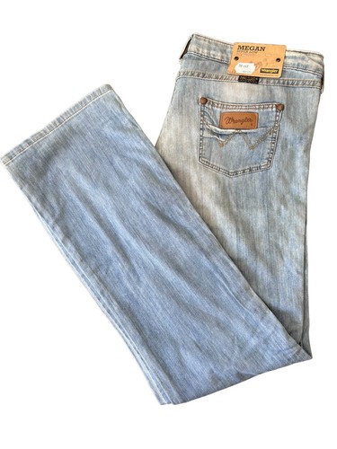 Vintage 90S Y2K Wrangler MEGAN Women Denim Light Blue Bootcut Low BNWT W32 L34 - Picture 10 of 10