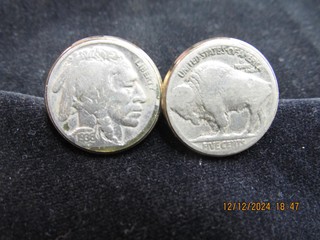 BUFFALO NICKEL CUFF LINKS 1936