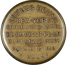 EP-81 , 5¢ Irving House - Hunt & Nash,  1862 Encased Postage, AU
