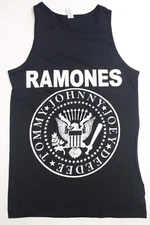 RAMONES Tank Top T-shirt Distressed Punk Rock Vest Men's Black 100% Cotton New