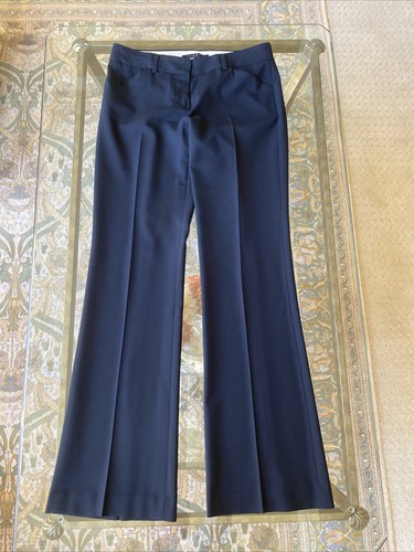 Vintage Theory Pants Black Wool Size 6  Old Money Quiet Luxury Pre-Own Wide Leg - Picture 1 of 16