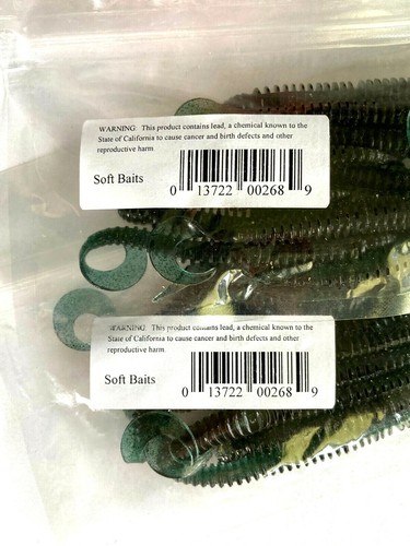 2 PACKS Jed Welsh 4" Ribbed Curly Tail Worm Dark Green Speckle Tail 10-Count - Picture 11 of 12
