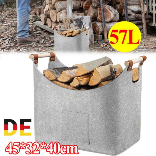 Kaminholztasche Filzkorb für Holz Filztasche Kaminholzkorb Zeitungs Kaminholz DE - Bild 3 von 18