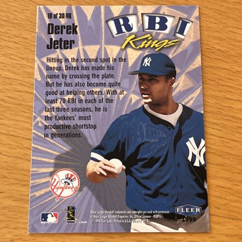 1999 Fleer Ultra RBI Kings Insert Derek Jeter #18 New York Yankees HOF NMT MT - Picture 6 of 6