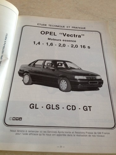 Revisión Automoción Opel Vectra Gasolina Gl GLS CD Gt Y Diésel Éd. 96 - Imagen 2 de 9