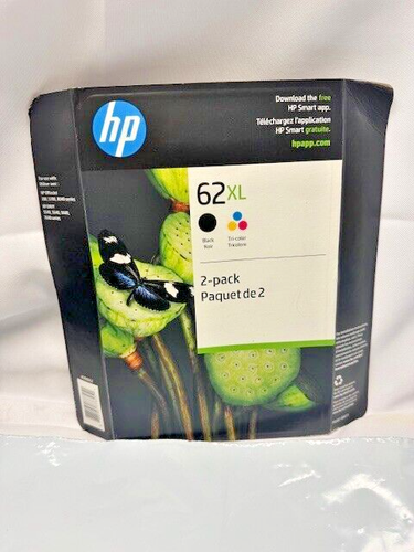 HP 62XL High Yield Inkjet Cartridge-2 PK Black/Yellow/Magenta/Cyan-Exp 8/26 - Picture 1 of 5