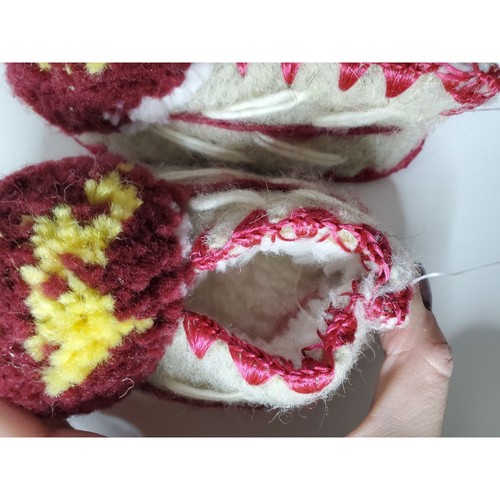 Handgefertigte traditionelle griechische Bommel Hausschuhe Made in Greece USA kleines Kind 4,5 - Bild 5 von 7