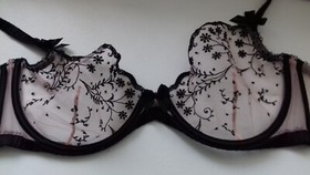 AGENT PROVOCATEUR RARE VINTAGE BLACK/PINK AMBROSE BRA 34E POSSIBLY USED