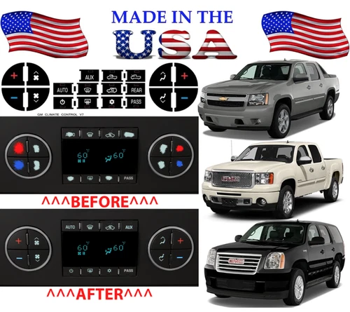 Climate Control Button Stickers Fit For 2007-2014 Chevy Silverado 2500HD 3500HD - Picture 4 of 14