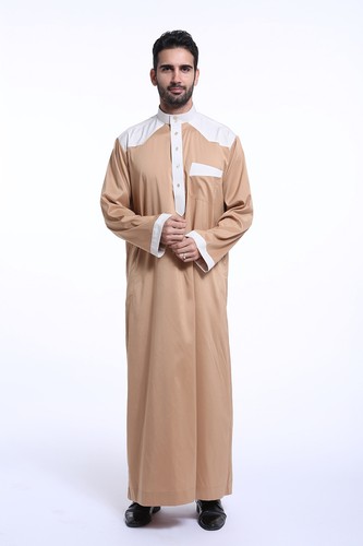 Muslim Men Saudi Thobe Thawb Jubba Abaya Robe Arab Dishdasha Islamic Daffah New - Picture 2 of 30