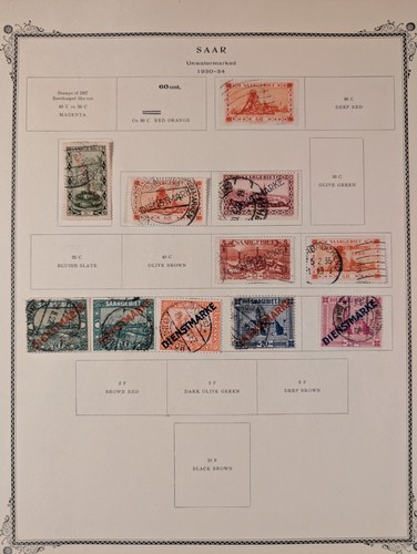 Germany, Saar - Nice lot of 37 used stamps, F/ VF. See 4 pages. - Picture 4 of 4