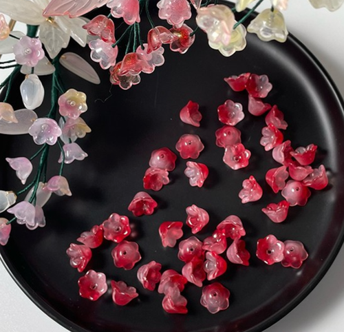 100Pcs Multicolor Vintage Trumpet Bell Flower Cap Beads Lampwork Glass 10x6mm - Picture 39 of 50