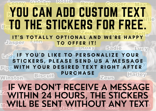 Set of 2 Pug Decal Stickers with Free Custom Text - Foto 4 di 5