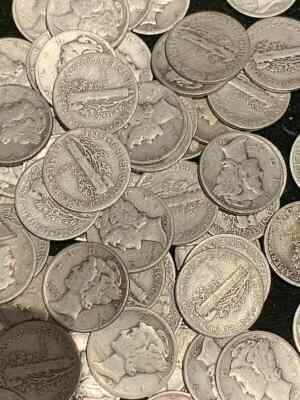 Mercury Dime Full Roll - 50 Coins - 90% Silver - CHOOSE HOW