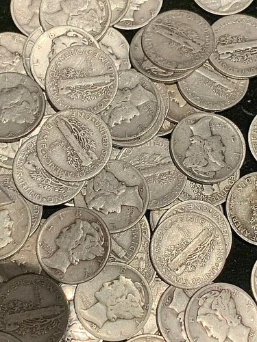 Mercury Dime Full Roll - 50 Coins - 90% Silver - CHOOSE HOW MANY ROLLS! - Picture 2 of 4