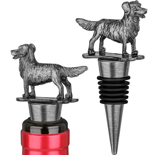 Metall Golden Retriever Form Weinstopfen Tier Flaschenstopfen Party Gadget - Bild 3 von 16