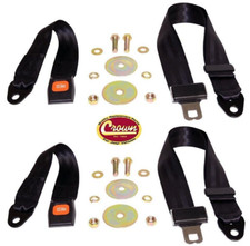Crown BELT1B Set of 2 Rear Left/Right Non-Retractable Seat Belts for Wrangler YJ