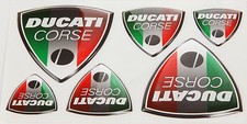 Ducati Corse Flag Design 3d Gel Decals Stickers Set Of 6 1st Class Post New