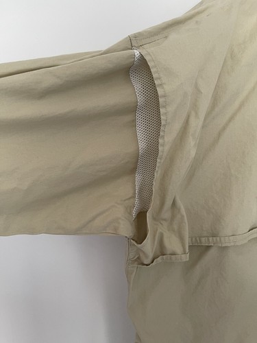 Columbia PFG Vented Long Sleeve Button Down Fishing Shirt Size XL Khaki - Picture 6 of 10