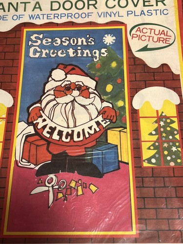 vintage yuletide 6 foot santa claus door panel cover christmas in orig. pkge (B) - Picture 4 of 6