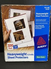 Avery Heavyweight Sheet Protectors Non Glare Top Load Sealed 100 Pack 74102