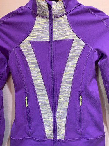 Ivivva Perfect Your Practice Jacket Purple Girls Size 10 Thumbhole Full Zipper - Picture 2 of 12