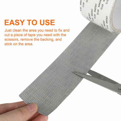 2x Window Door Fiberglass Covering Mesh Screen Repair Patch Hole Adhesive Tape - Picture 2 of 8