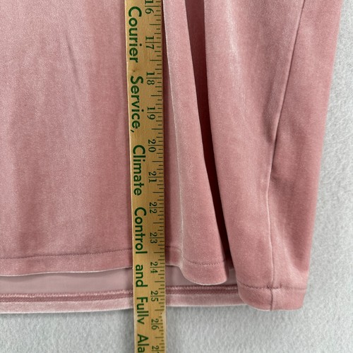 J.CREW Tank Top Womens L Velour Sleeveless Mock Neck Stretch Shell Pink NEW - Picture 14 of 15