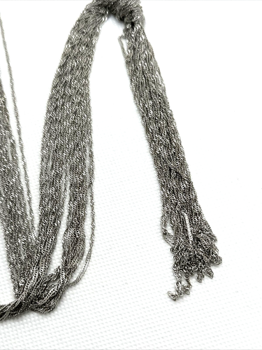 NEU Multi Strang Kette & Knoten Lariat Halskette Silber Ton Quaste Neu aus altem Lagerbestand Neu mit Etikett 23 1/2" - Bild 4 von 10