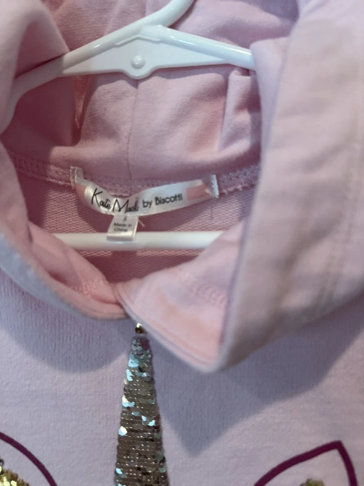 Vestido Unicornio Kate Mack by Biscotti Niñas Rosa con Capucha Manga Larga Talla 5 Foto 4 de 4