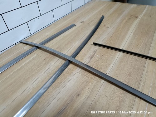 DATSUN B110 B120 1200 Sunny Chrome Windshield Moulding Front & Rear Genuine Used - Picture 11 of 19