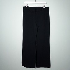 Lands' End Ponte Pants size 12, NEW Original Trouser Knit Black Wide Leg Career