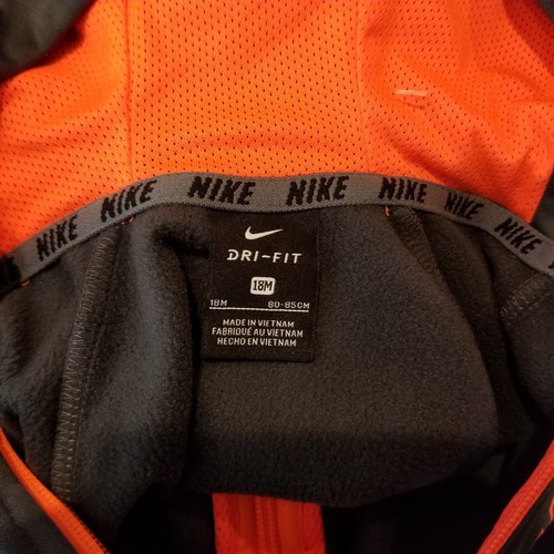 Nike Hoodie Jacket US Size 18 Months DRI-FIT Long Sleeve Deep Gray Toddler - Picture 3 of 4