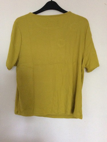 ANTHROPOLOGIE Rib Ring Detail Lime Top UK L 14 16 - Picture 5 of 8