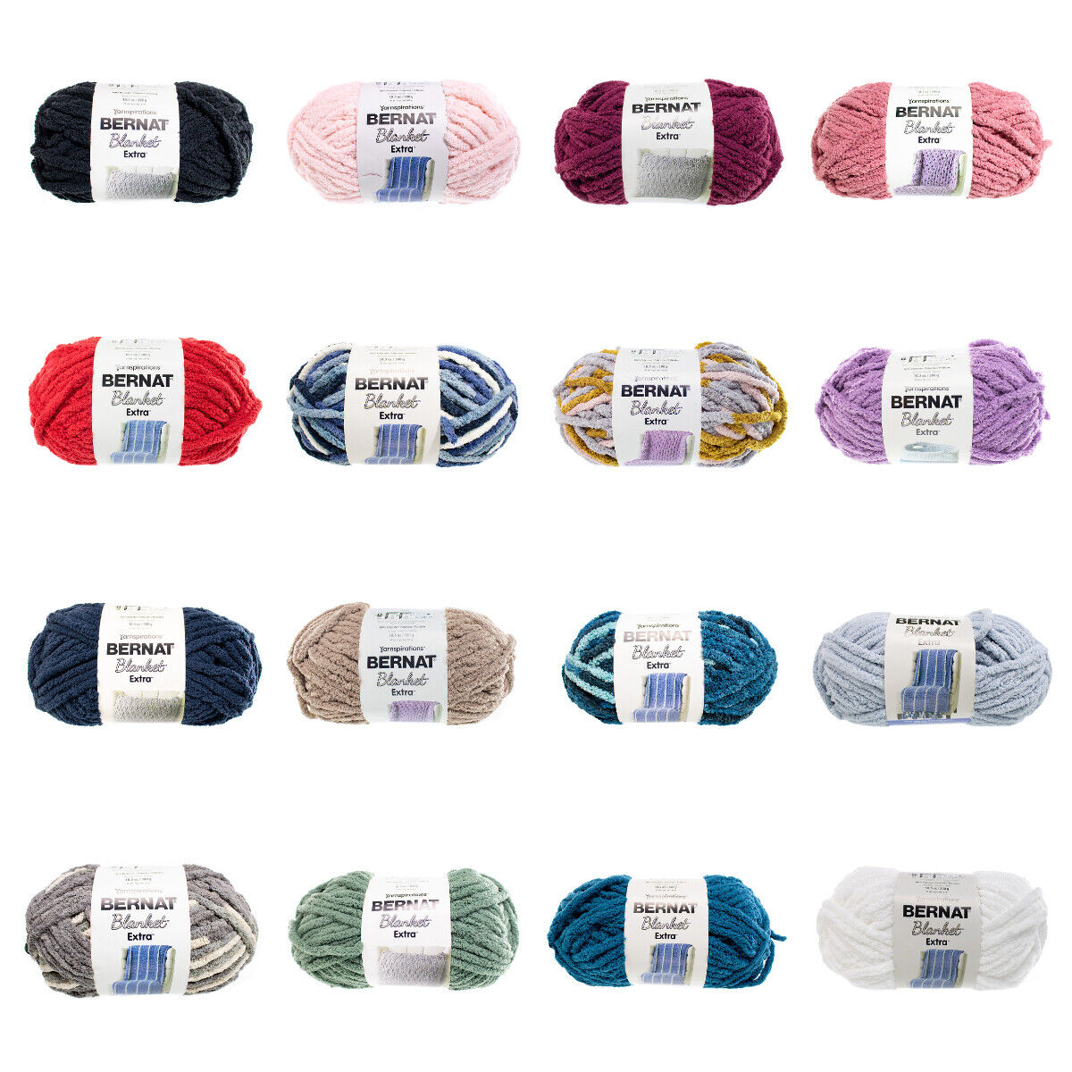 Craft County Bernat Blanket Extra Yarn Fast Stitching Chenille 10.5 Oz Jumbo