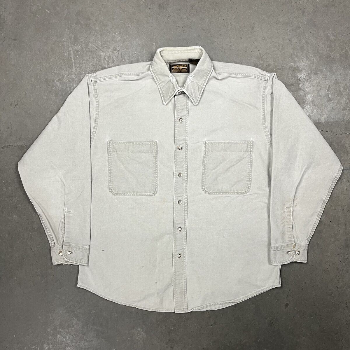 Vintage 80s Eddie Bauer Distressed Button Up Long Sleeve Vintage 80s Eddie Bauer Distressed Button Up Long Sleeve