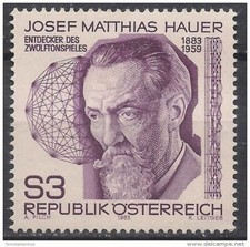 Austria 1983 Josef Hauer Composer Music People Geometric Design 1v MNH