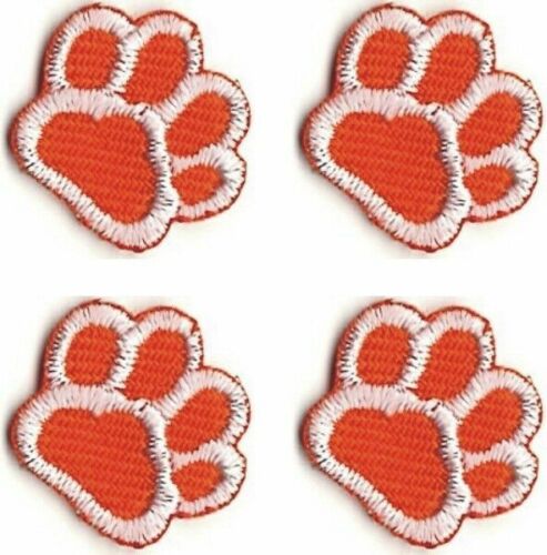 Orange Dog Paw Patch Embroidered Iron on Sew on Cut out Lot of 12 - Picture 3 of 3