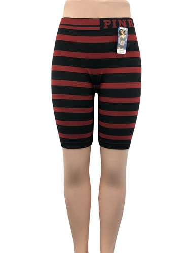 Women Basic Seamless Stripe Stretchable Shorts Polyester One Size Fits S-XL - Picture 21 of 27
