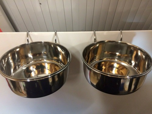 UNA CIOTOLA PER CANI IN ACCIAIO INOX PER GABBIA GANCIO cane - Foto 3 di 4
