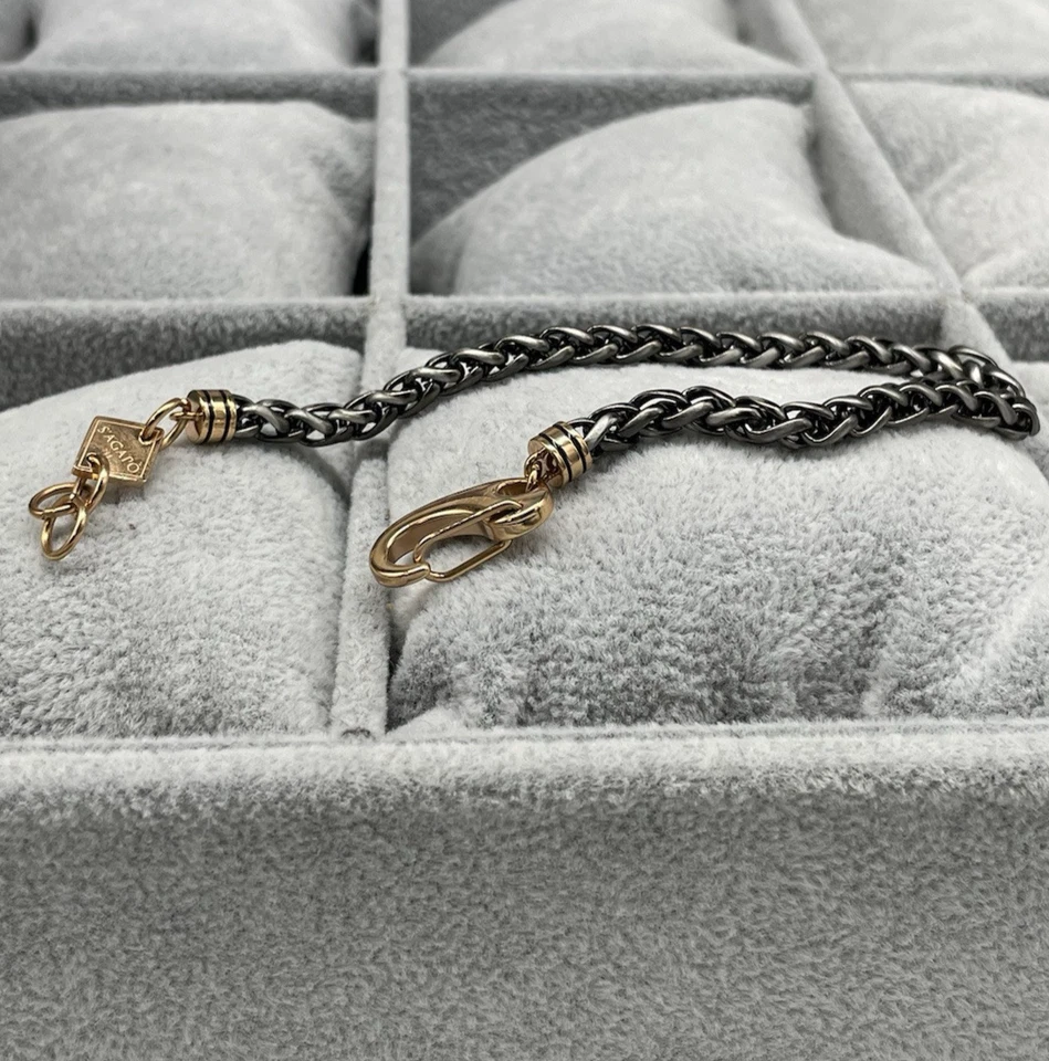 Bracciale Uomo firmato S’Agapõ nero e ramato elegante in acciaio inox giovanile. - Immagine 2 di 4