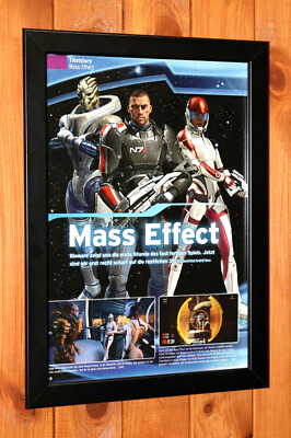 Mass Effect PlayStation 3 Xbox 360 PS3 Rare Small Poster / Ad Page Framed 